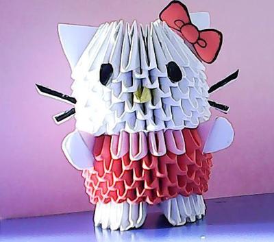 This is my 3d origami hello kitty