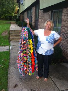 Here's me holding 2000 cranes