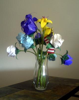 Origami flowers arrangement.