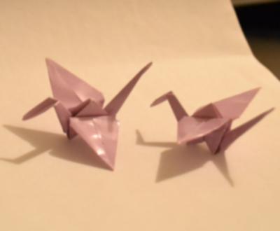 Some origami cranes